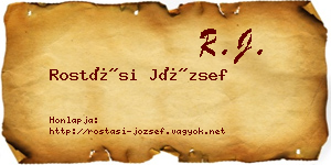 Rostási József névjegykártya